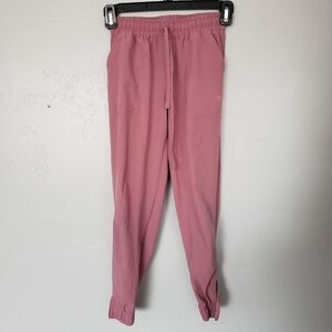 Albion Big Girls 10 Mauve Pink Nylon Joggers Pants Casual Athletic Ankle Zipper